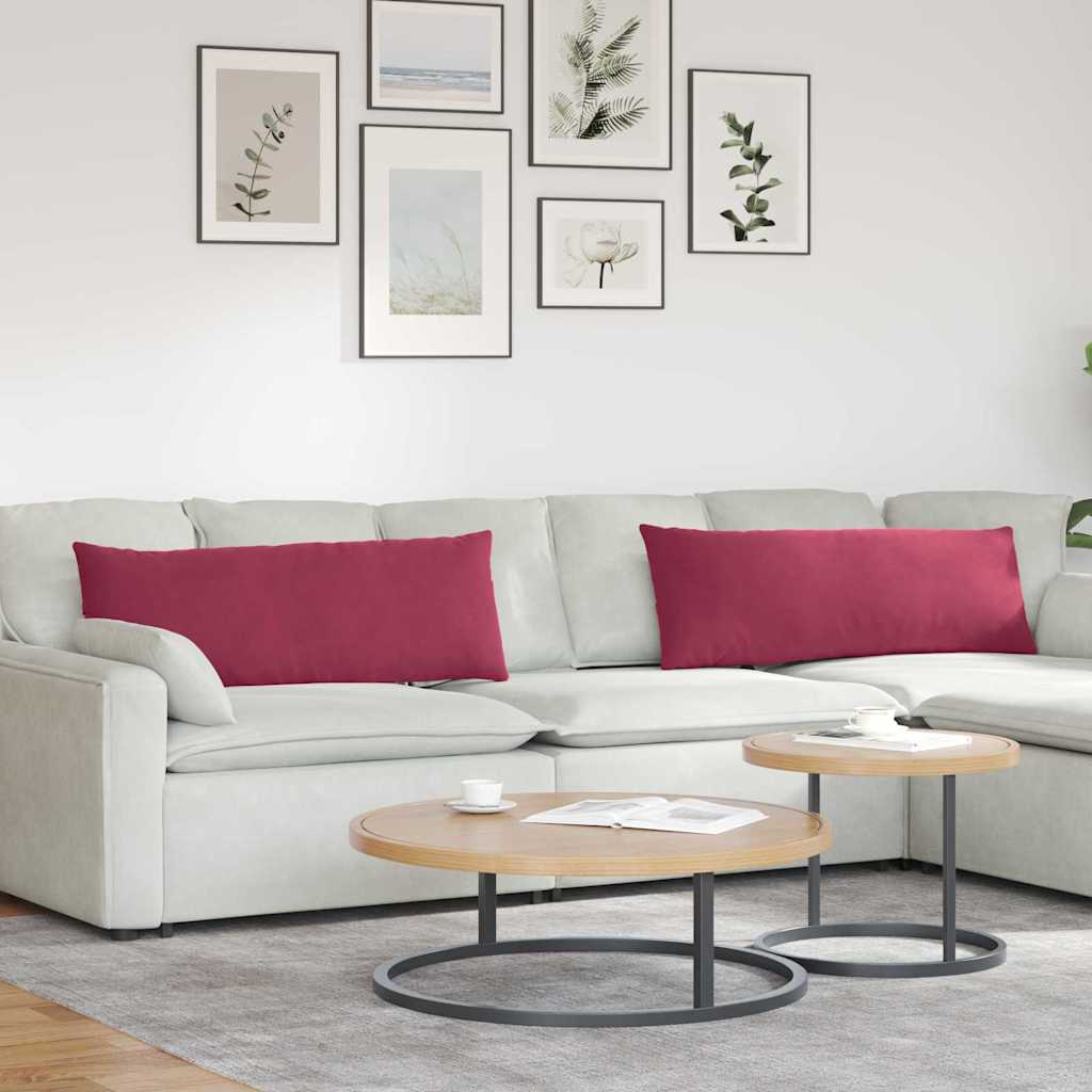 vidaXL Poduszki na sofę 2 pcs Czerwone wino 120 x 40 cm