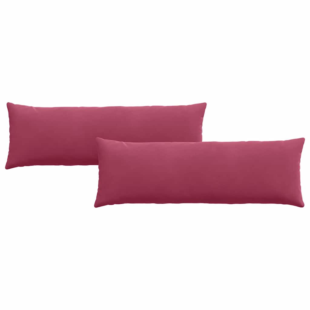 vidaXL Poduszki na sofę 2 pcs Czerwone wino 120 x 40 cm