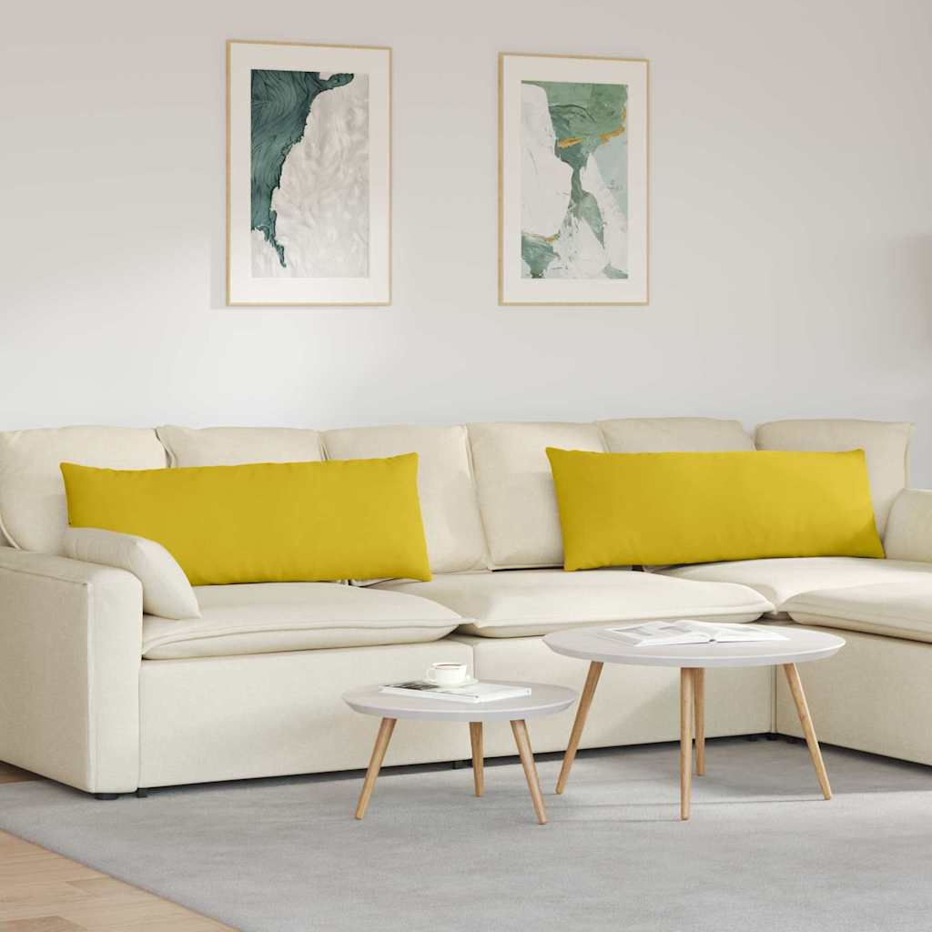 vidaXL Poduszki na sofę 2 pcs Żółty 120 x 40 cm Tkanina sztruksowa