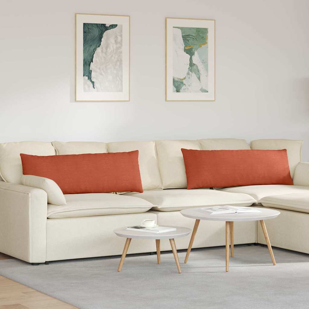 vidaXL Poduszki na sofę 2 pcs Czerwono-pomarańczowy 120 x 40 cm