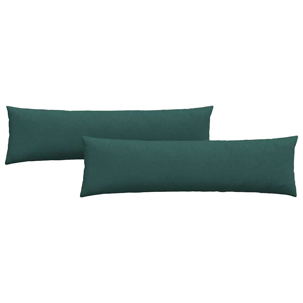 vidaXL Poduszki na sofę 2 pcs Ciemna zieleń 145 x 40 cm tkanina