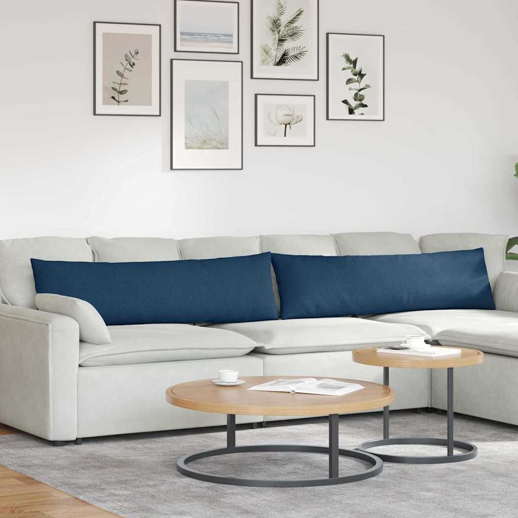 vidaXL Poduszki na sofę 2 pcs Niebieski 145 x 40 cm tkanina
