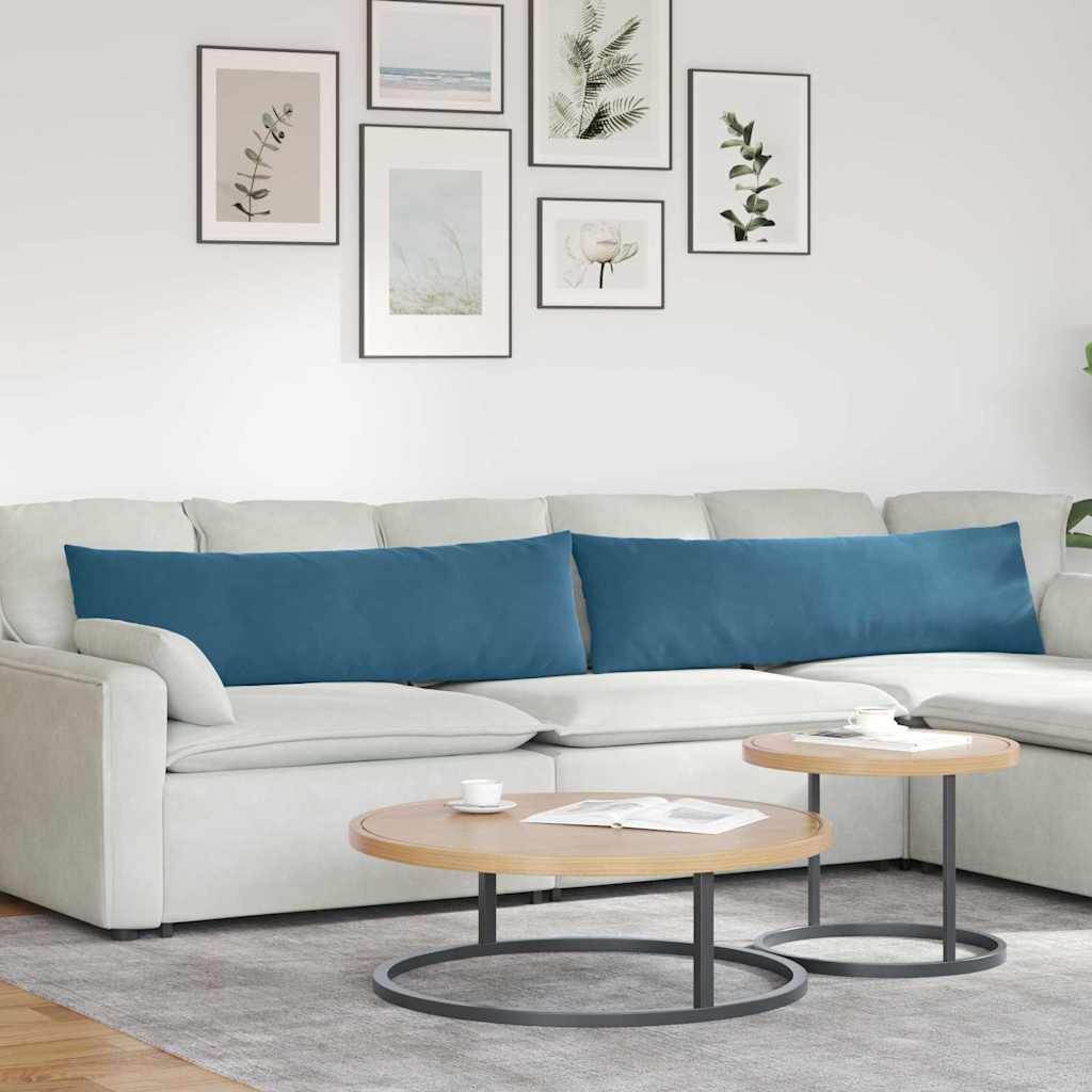 vidaXL Poduszki na sofę 2 pcs Niebieski 145 x 40 cm Tkanina sztruksowa