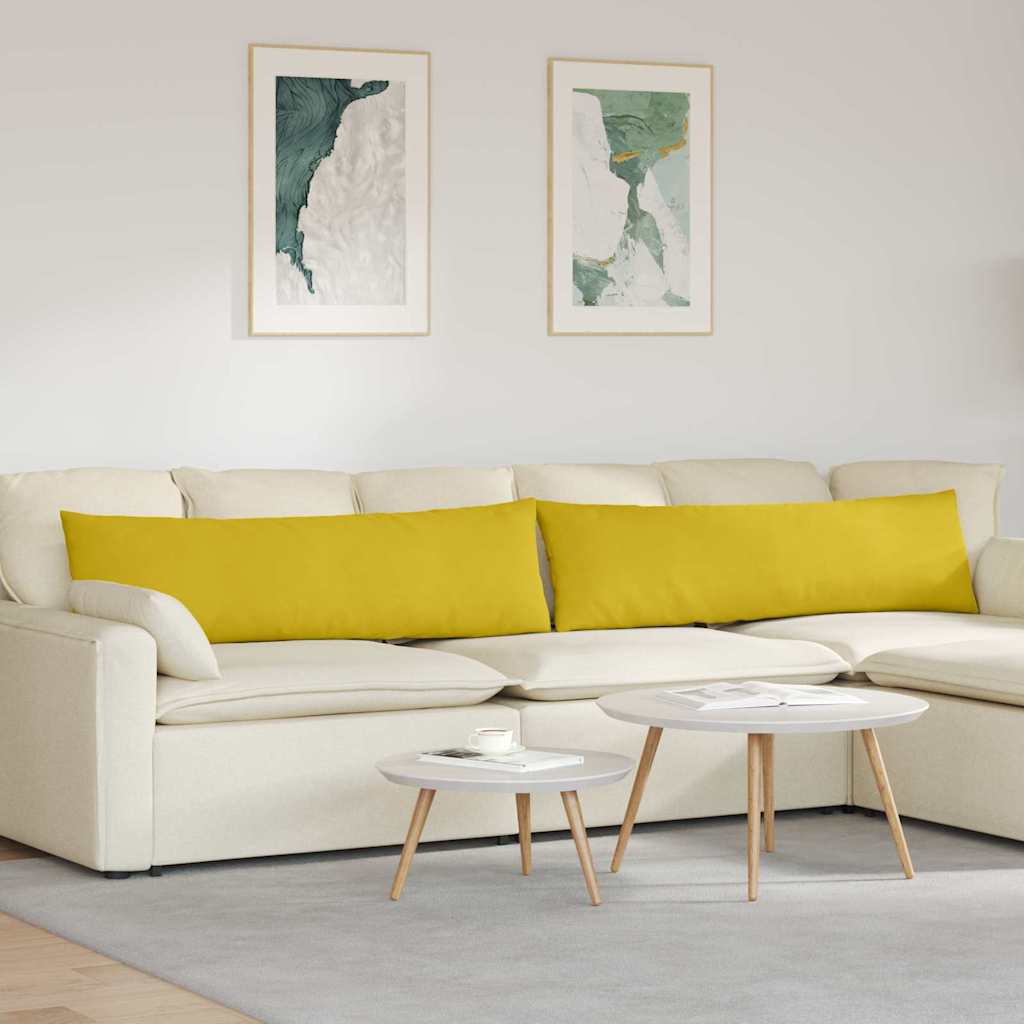 vidaXL Poduszki na sofę 2 pcs Żółty 145 x 40 cm Tkanina sztruksowa