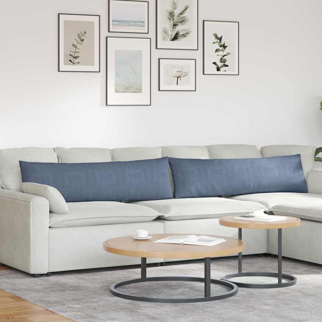 vidaXL Poduszki na sofę 2 pcs Niebieski 145 x 40 cm Tkanina sztruksowa