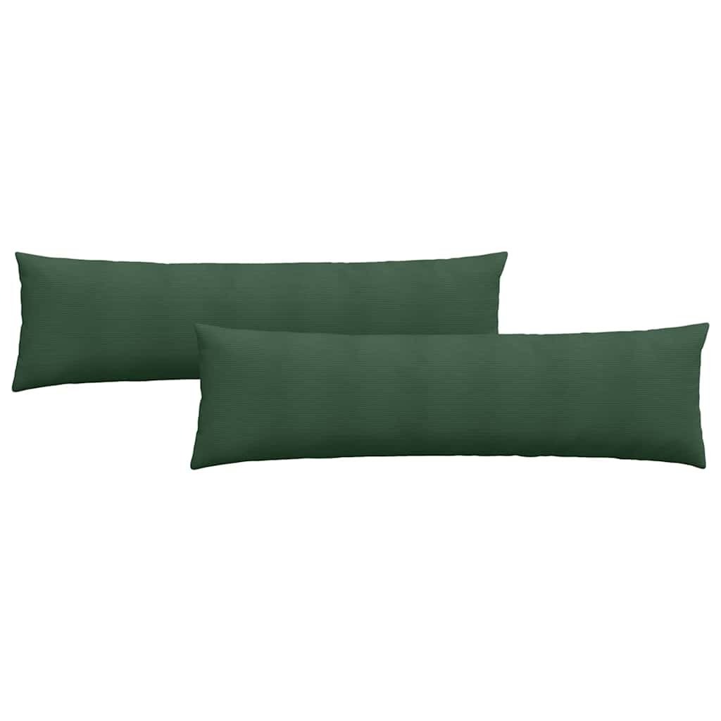 vidaXL Poduszki na sofę 2 pcs Ciemna zieleń 145 x 40 cm