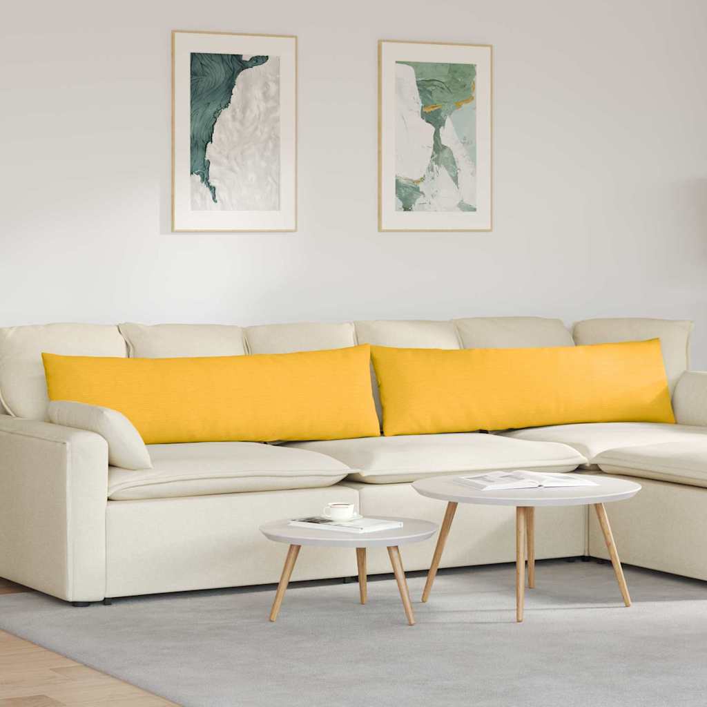 vidaXL Poduszki na sofę 2 pcs Jasnożółty 145 x 40 cm
