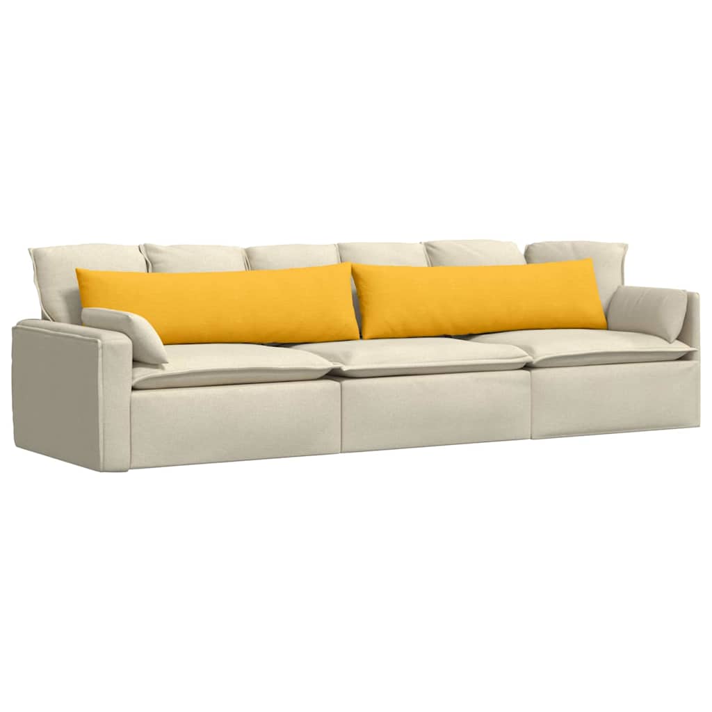 vidaXL Poduszki na sofę 2 pcs Jasnożółty 145 x 40 cm