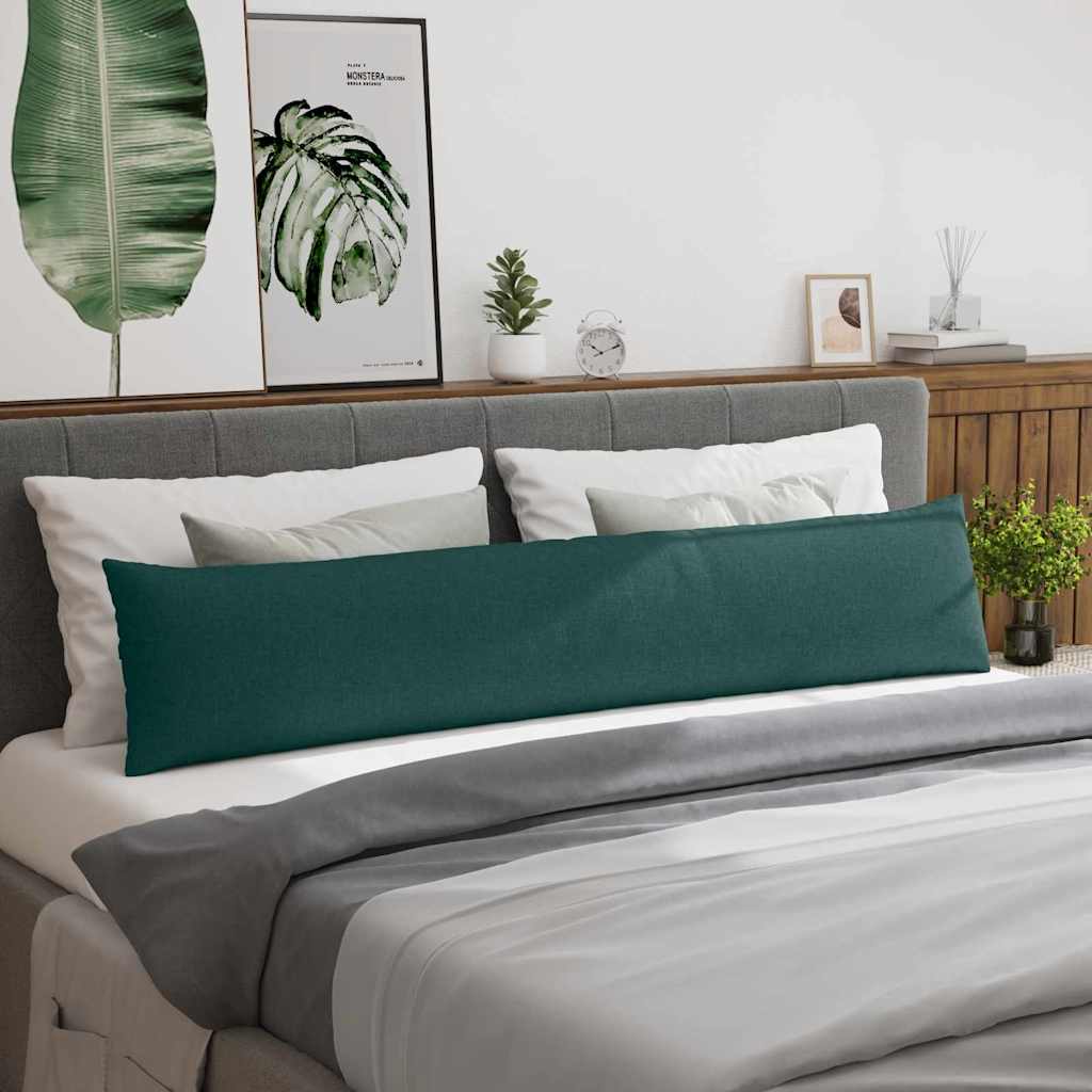vidaXL Poduszki na sofę 2 pcs Ciemna zieleń 200 x 40 cm tkanina