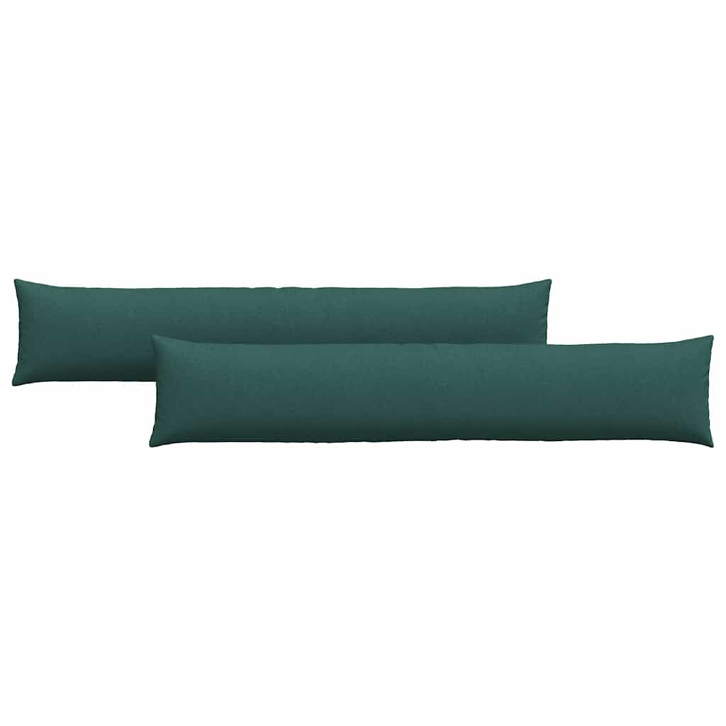 vidaXL Poduszki na sofę 2 pcs Ciemna zieleń 200 x 40 cm tkanina