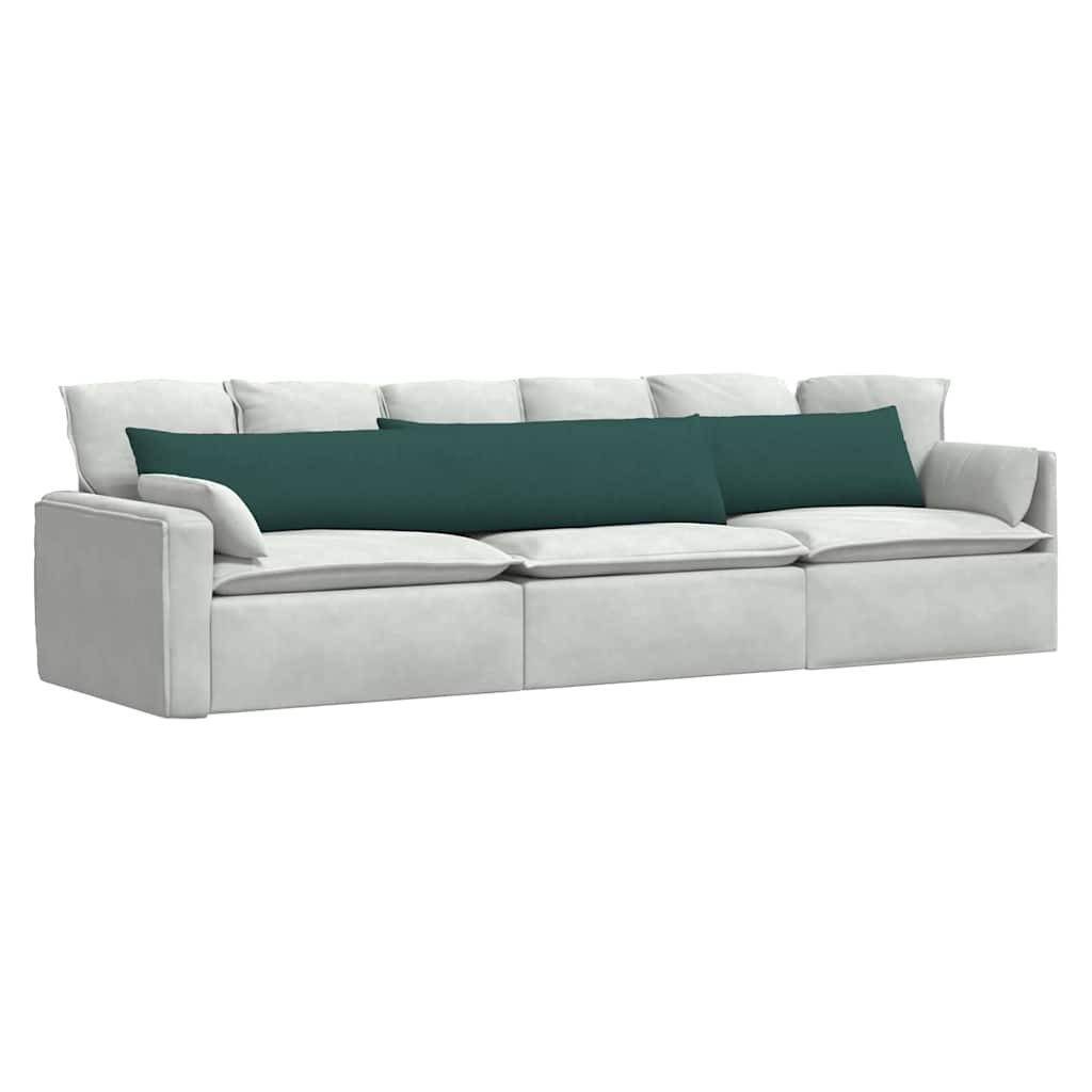 vidaXL Poduszki na sofę 2 pcs Ciemna zieleń 200 x 40 cm tkanina