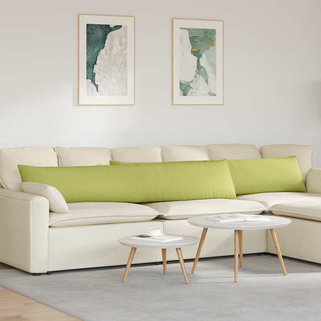 vidaXL Poduszki na sofę 2 pcs Jasnozielony 200 x 40 cm tkanina