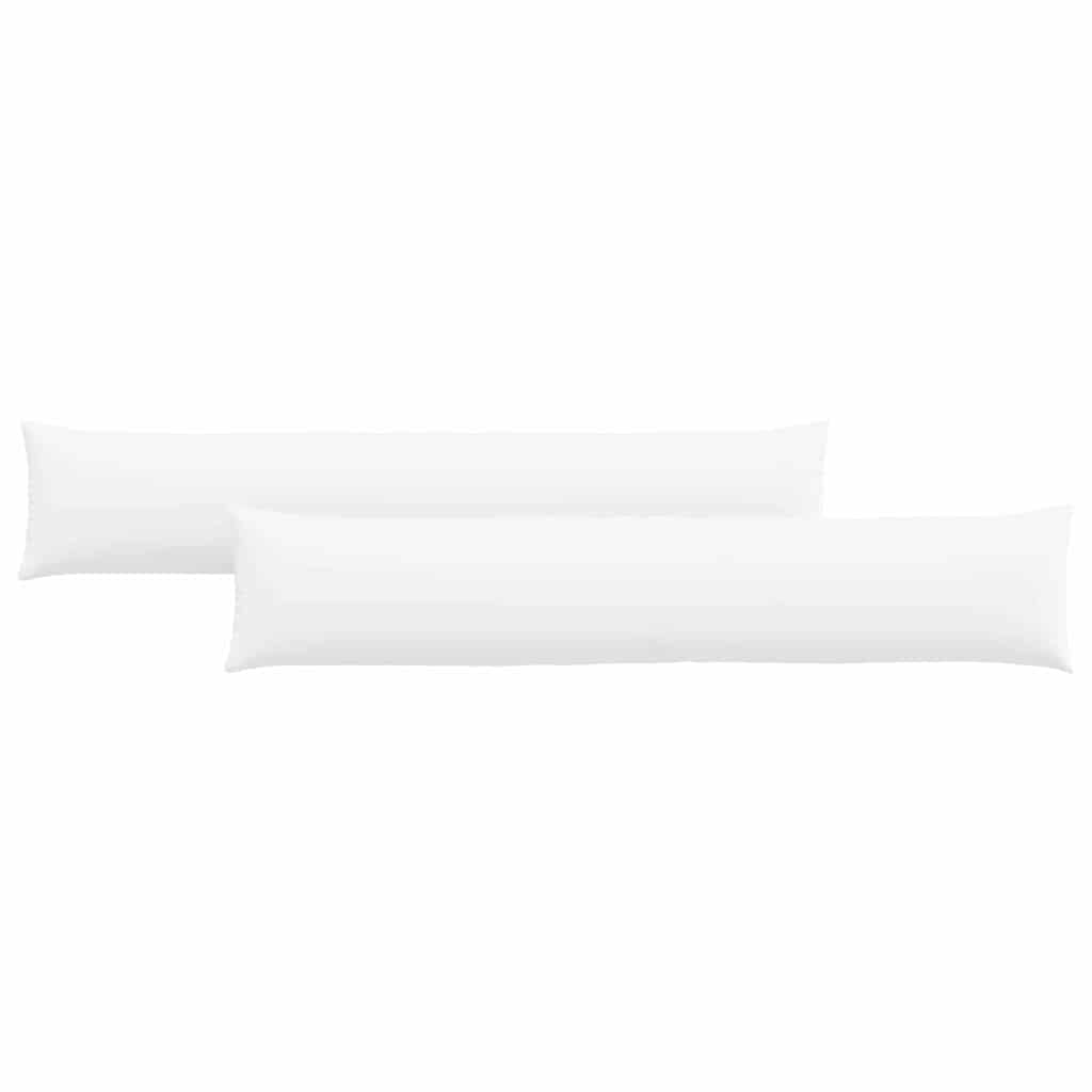 vidaXL Poduszki na sofę 2 pcs Biały 200 x 40 cm tkanina