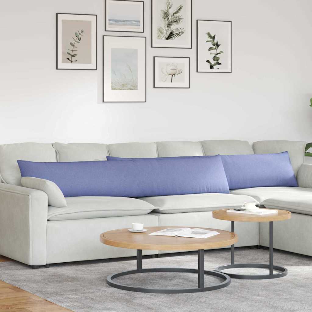 vidaXL Poduszki na sofę 2 pcs Niebieski dżins 200 x 40 cm tkanina