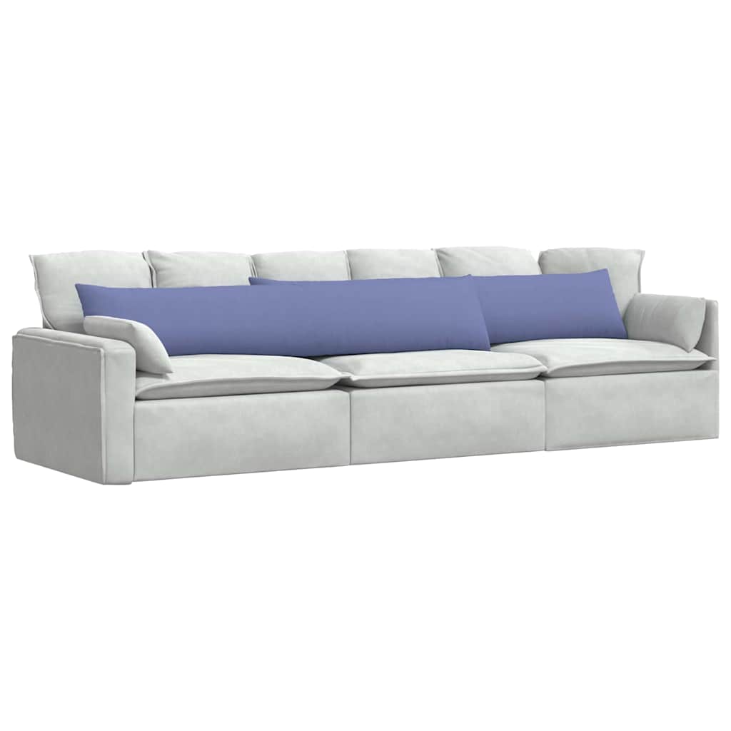 vidaXL Poduszki na sofę 2 pcs Niebieski dżins 200 x 40 cm tkanina