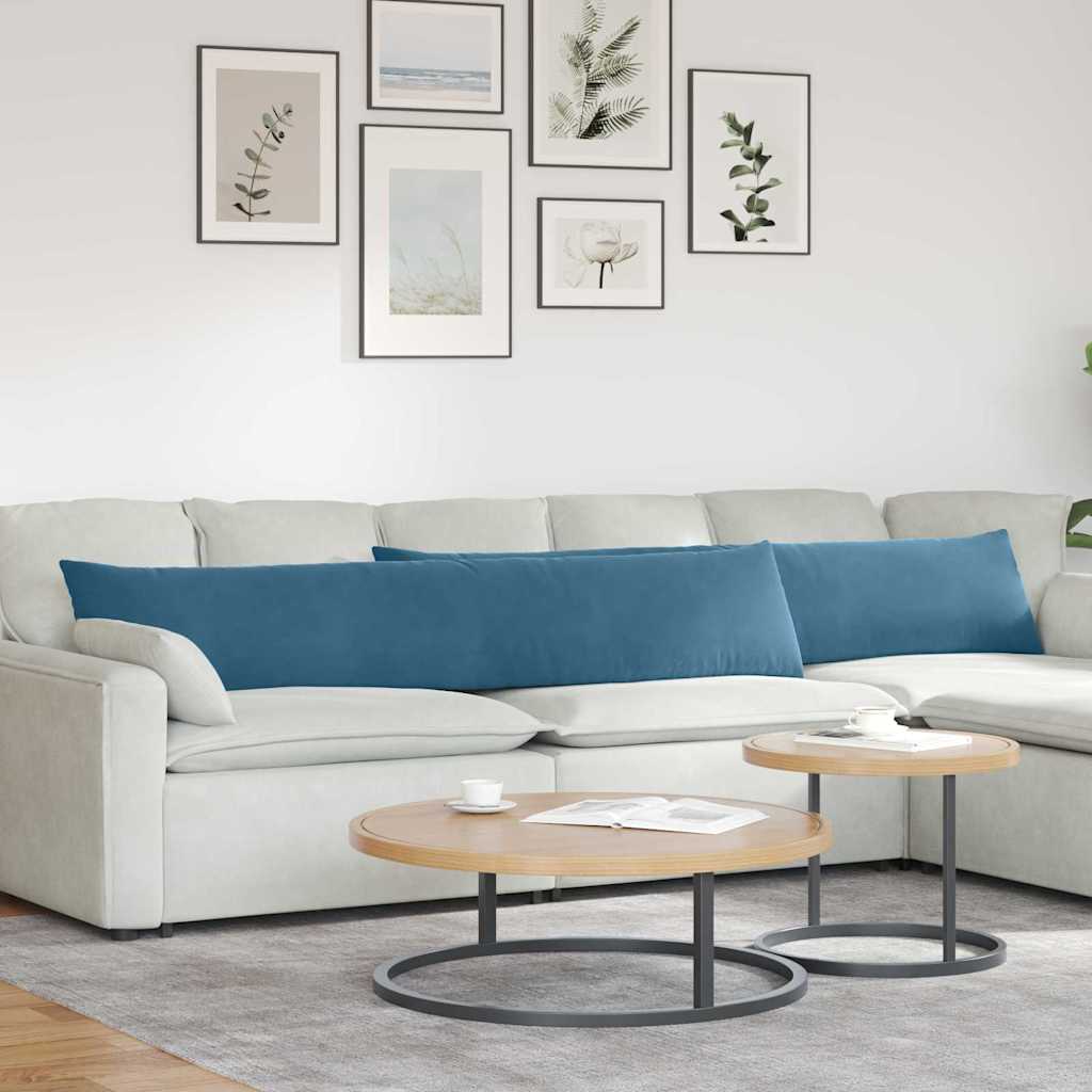 vidaXL Poduszki na sofę 2 pcs Niebieski 200 x 40 cm Tkanina sztruksowa