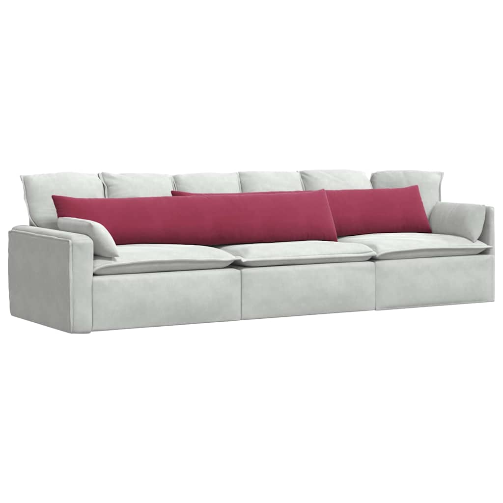 vidaXL Poduszki na sofę 2 pcs Czerwone wino 200 x 40 cm
