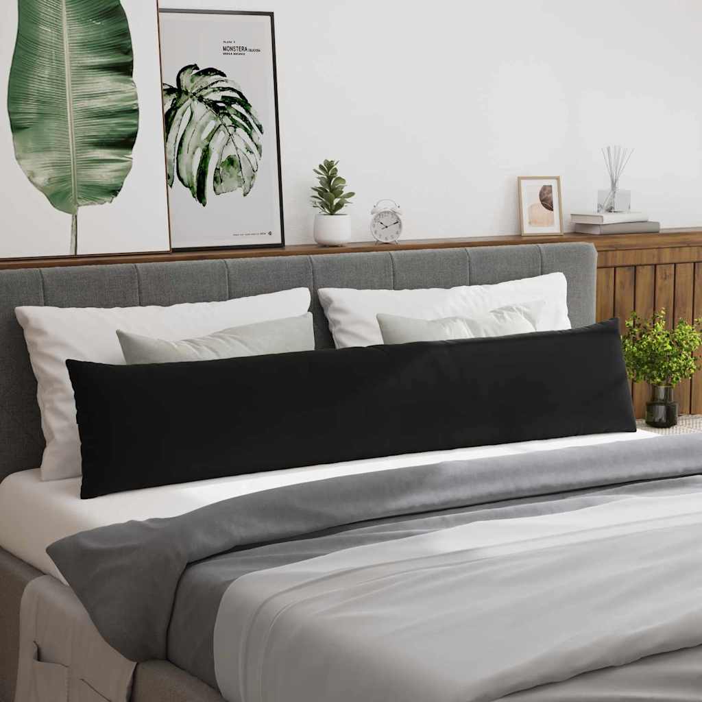 vidaXL Poduszki na sofę 2 pcs Czarny 200 x 40 cm Tkanina sztruksowa