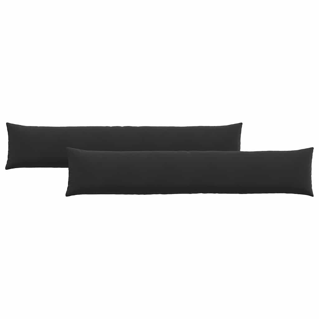 vidaXL Poduszki na sofę 2 pcs Czarny 200 x 40 cm Tkanina sztruksowa