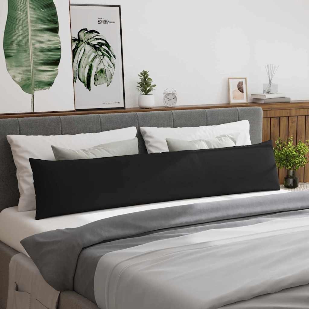 vidaXL Poduszki na sofę 2 pcs Czarny 200 x 40 cm tkanina
