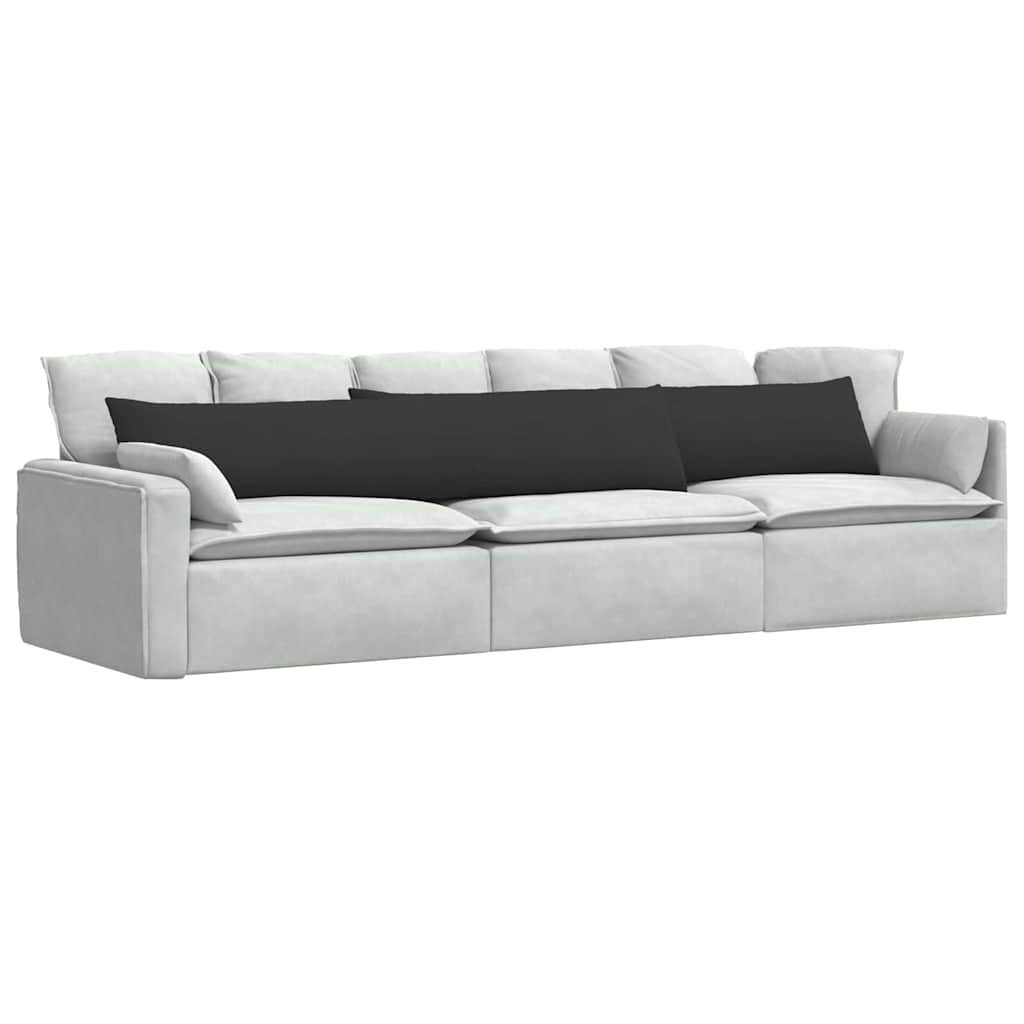 vidaXL Poduszki na sofę 2 pcs Czarny 200 x 40 cm tkanina