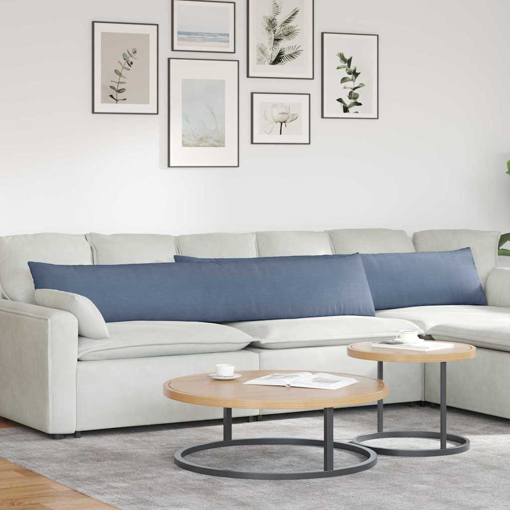 vidaXL Poduszki na sofę 2 pcs Niebieski 200 x 40 cm Tkanina sztruksowa