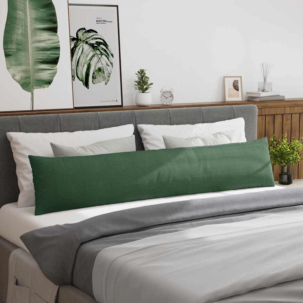 vidaXL Poduszki na sofę 2 pcs Ciemna zieleń 200 x 40 cm