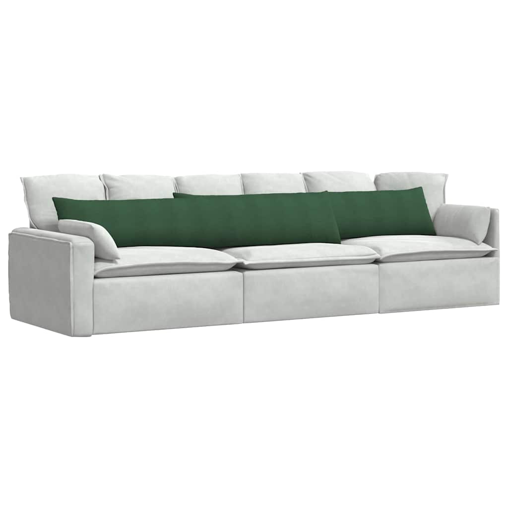 vidaXL Poduszki na sofę 2 pcs Ciemna zieleń 200 x 40 cm
