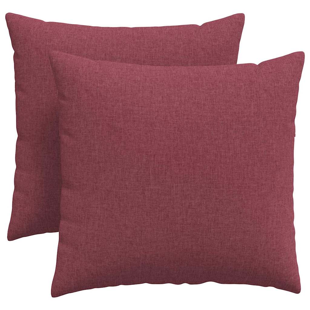 vidaXL Poduszki na sofę 2 pcs Czerwone wino 45 x 45 cm tkanina