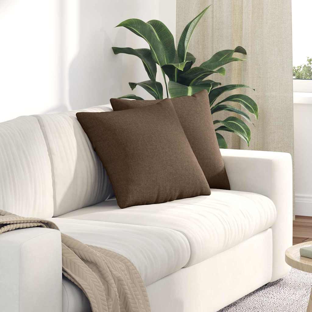 vidaXL Poduszki na sofę 2 pcs Brązowy 45 x 45 cm tkanina