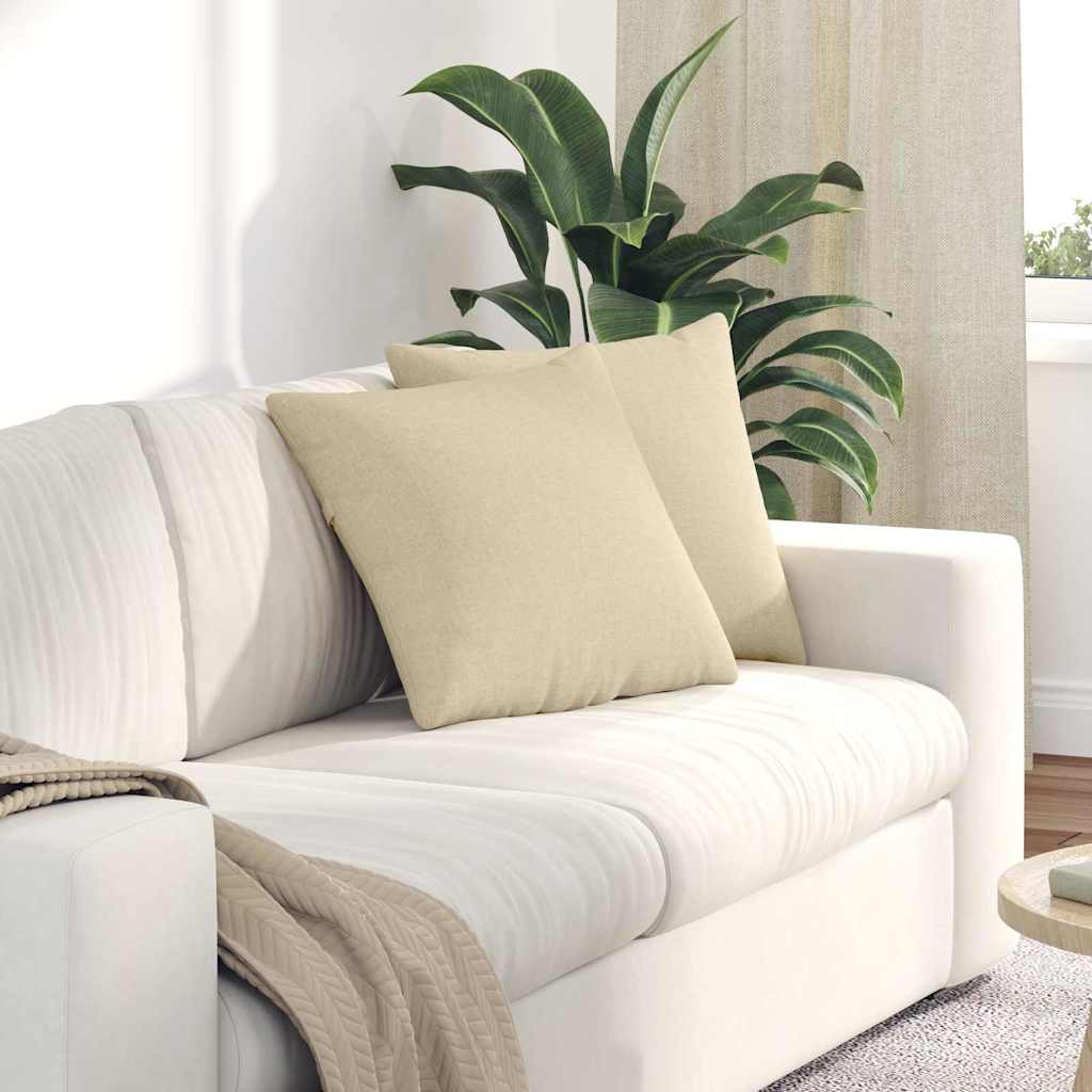 vidaXL Poduszki na sofę 2 pcs Kremowy 45 x 45 cm tkanina