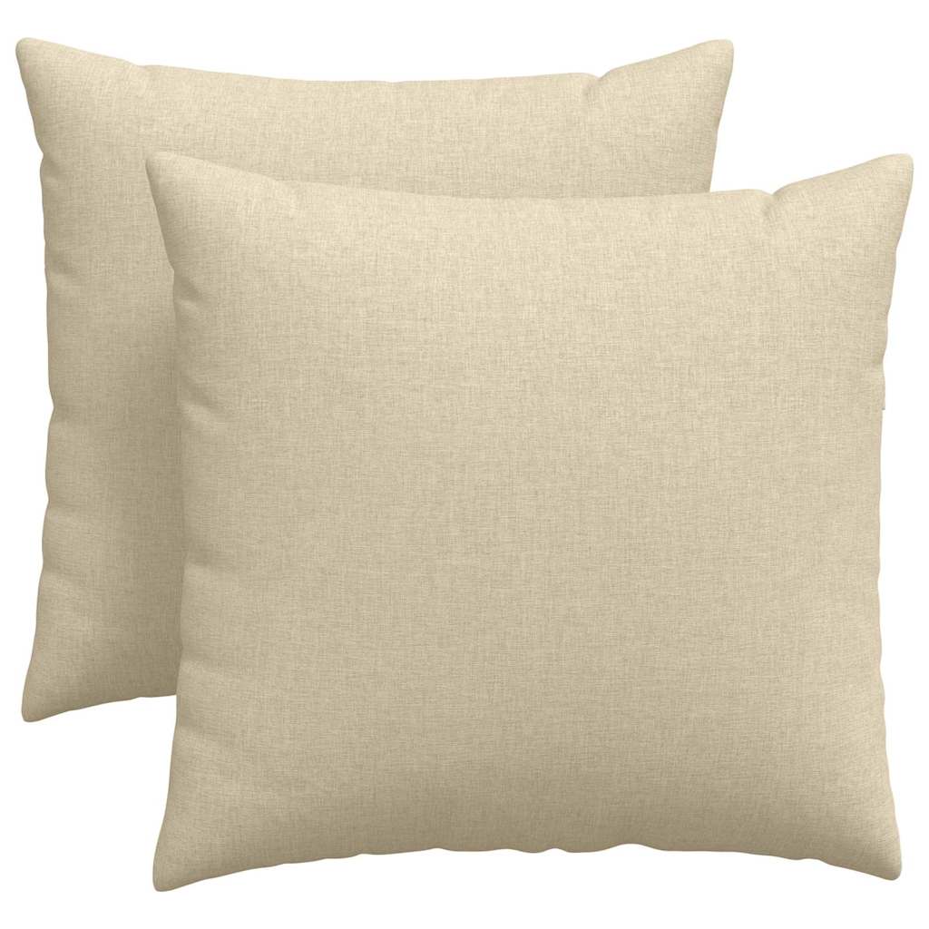 vidaXL Poduszki na sofę 2 pcs Kremowy 45 x 45 cm tkanina