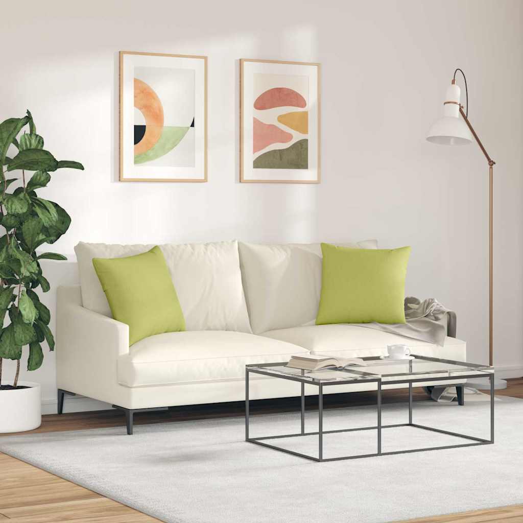 vidaXL Poduszki na sofę 2 pcs Jasnozielony 45 x 45 cm tkanina