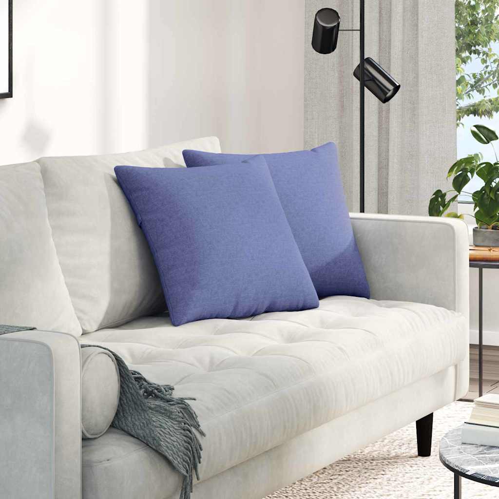 vidaXL Poduszki na sofę 2 pcs Niebieski dżins 45 x 45 cm tkanina