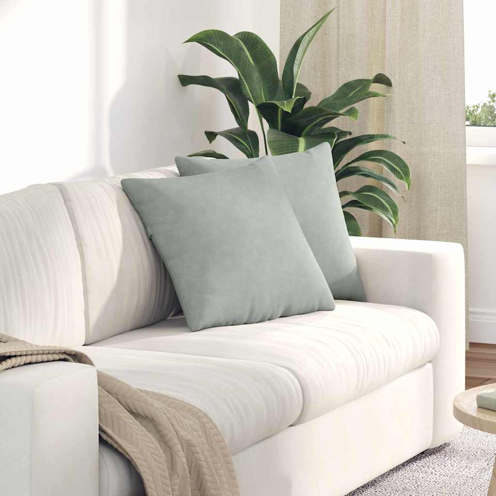 vidaXL Poduszki na sofę 2 pcs Jasnoszary 45 x 45 cm Tkanina sztruksowa