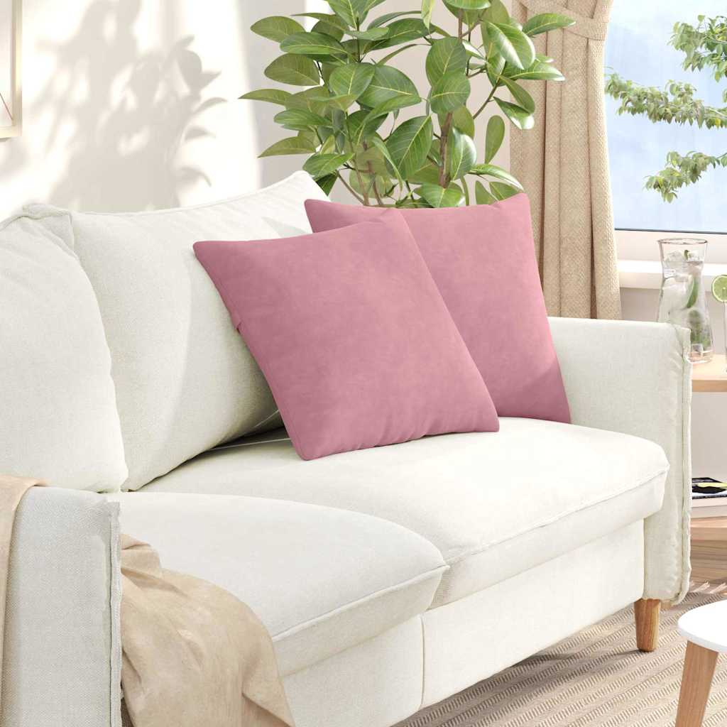 vidaXL Poduszki na sofę 2 pcs Różowy 45 x 45 cm Tkanina sztruksowa