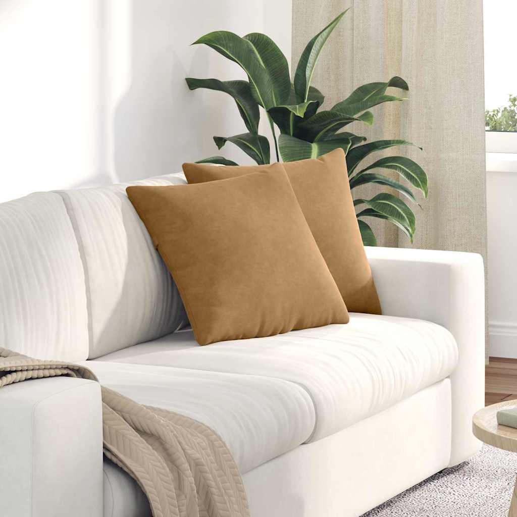 vidaXL Poduszki na sofę 2 pcs Brązowy 45 x 45 cm Tkanina sztruksowa
