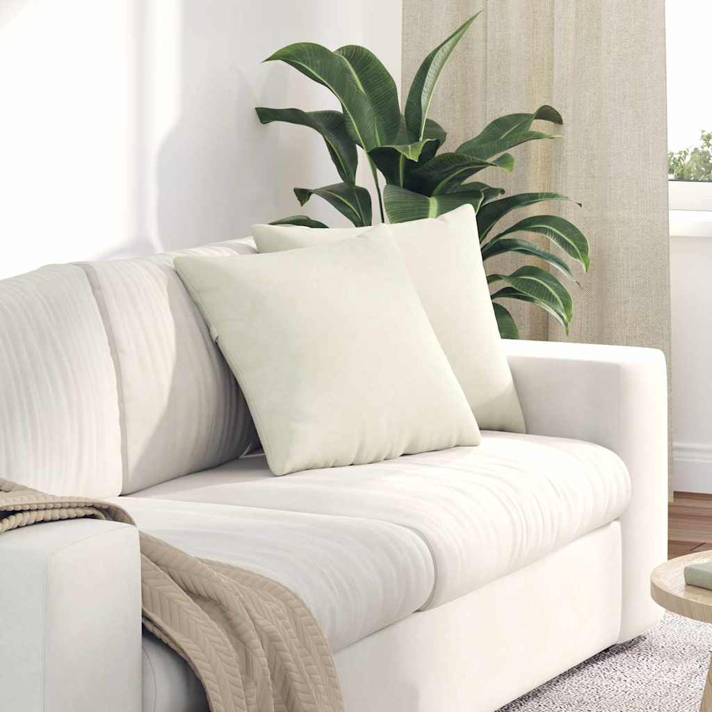vidaXL Poduszki na sofę 2 pcs Kremowy 45 x 45 cm Tkanina sztruksowa