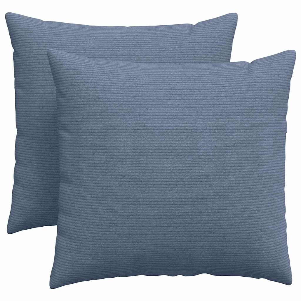 vidaXL Poduszki na sofę 2 pcs Niebieski 45 x 45 cm Tkanina sztruksowa