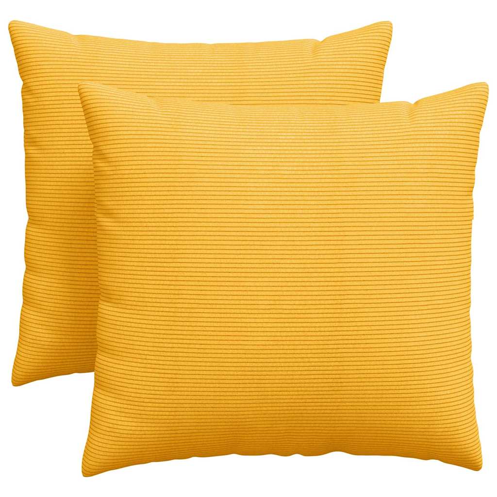 vidaXL Poduszki na sofę 2 pcs Jasnożółty 45 x 45 cm Tkanina sztruksowa