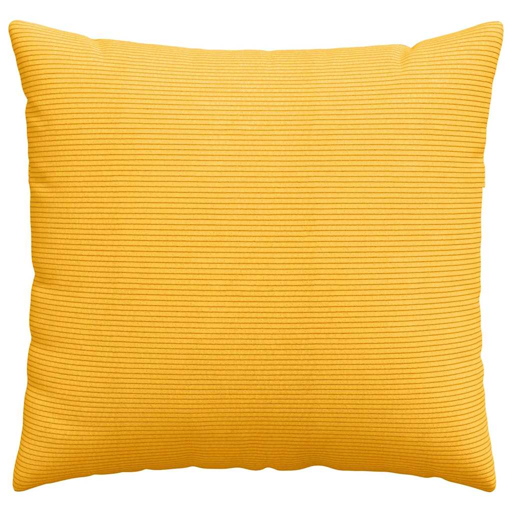 vidaXL Poduszki na sofę 2 pcs Jasnożółty 45 x 45 cm Tkanina sztruksowa