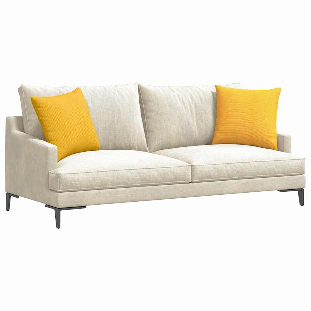 vidaXL Poduszki na sofę 2 pcs Jasnożółty 45 x 45 cm Tkanina sztruksowa