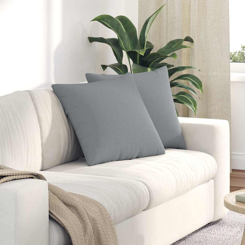 vidaXL Poduszki na sofę 2 pcs Jasnoszary 50 x 50 cm tkanina