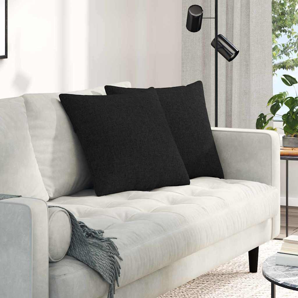 vidaXL Poduszki na sofę 2 pcs Czarny 50 x 50 cm tkanina