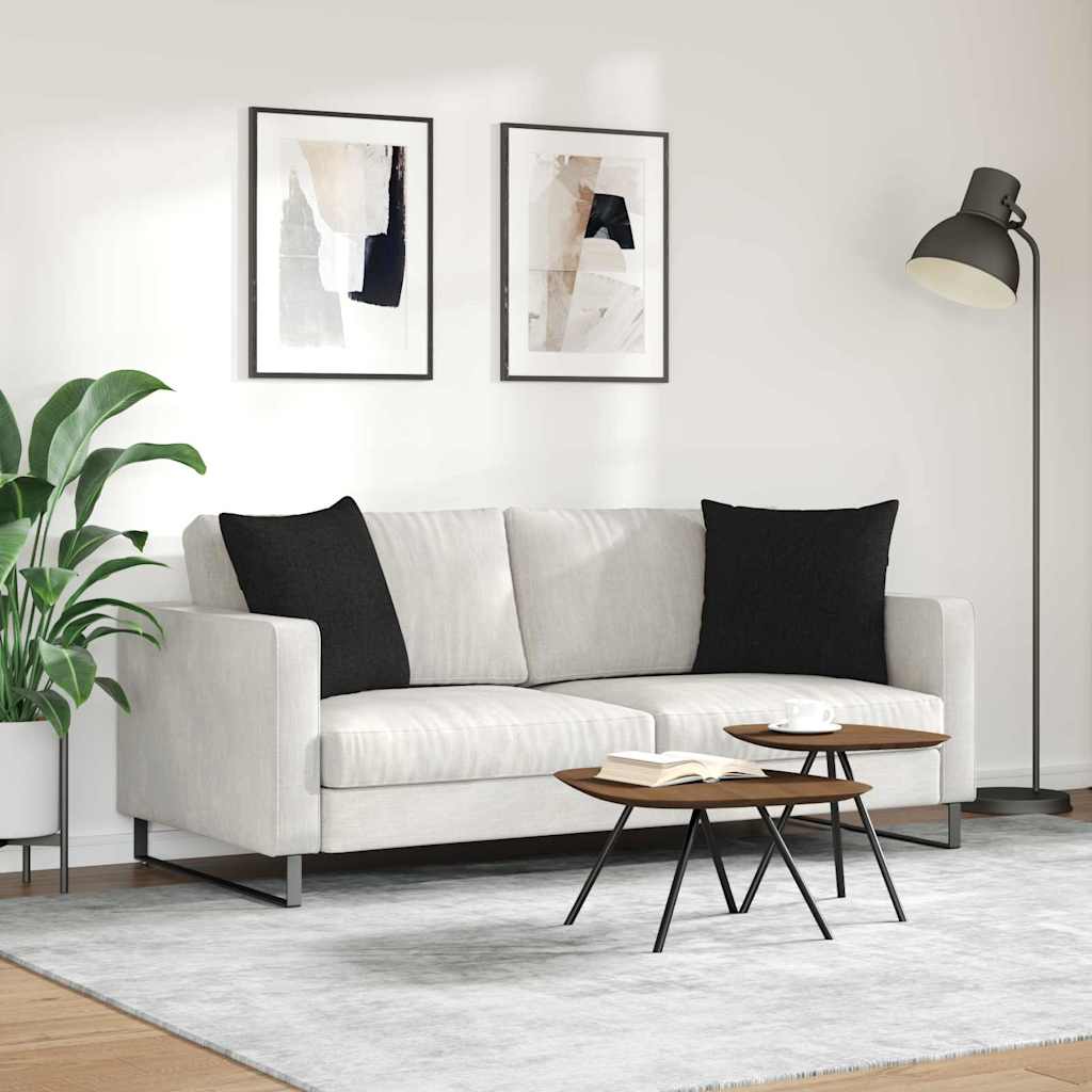 vidaXL Poduszki na sofę 2 pcs Czarny 50 x 50 cm tkanina