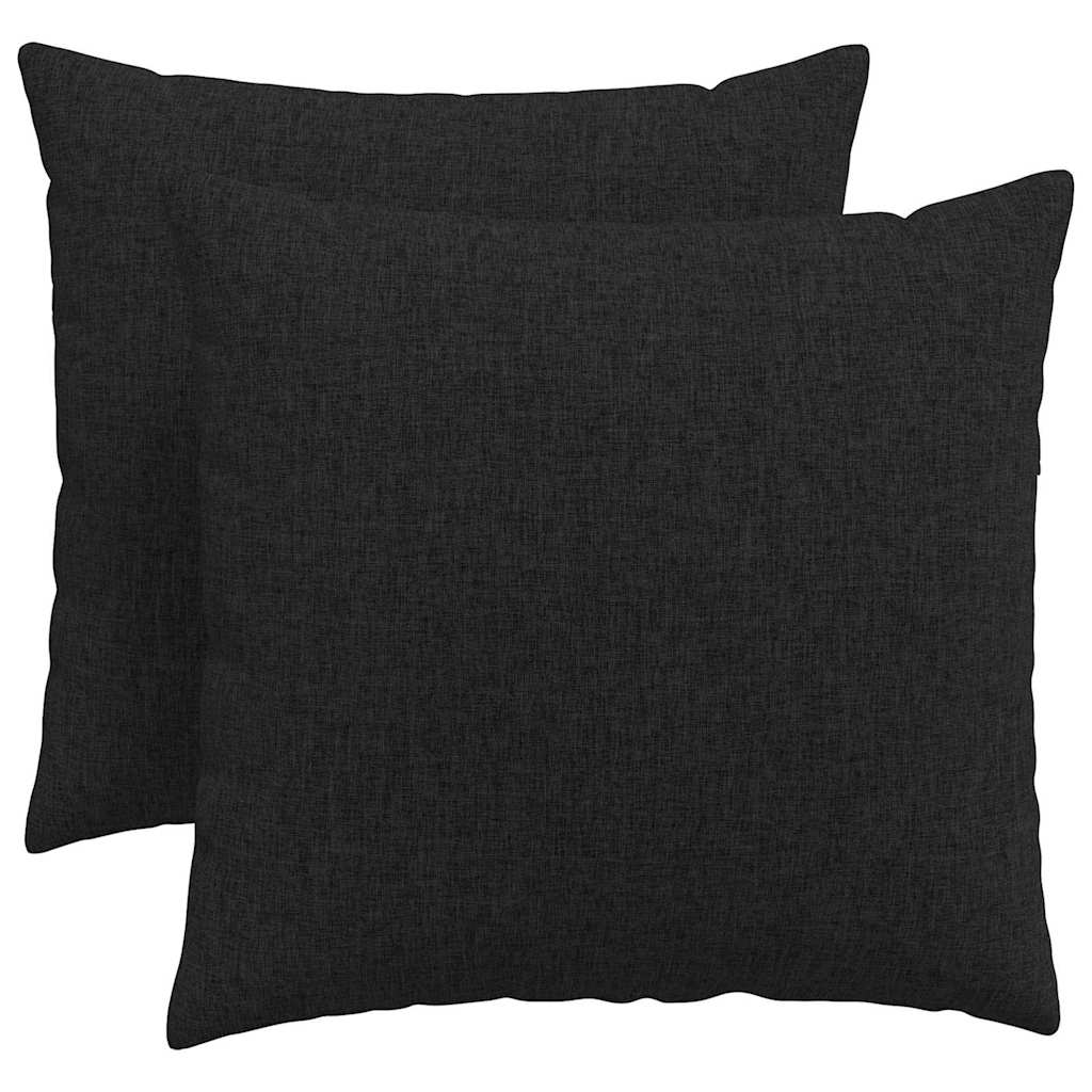 vidaXL Poduszki na sofę 2 pcs Czarny 50 x 50 cm tkanina