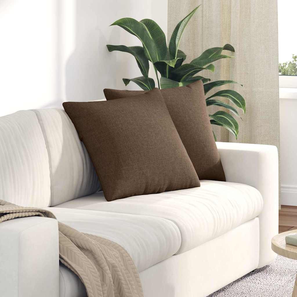 vidaXL Poduszki na sofę 2 pcs Brązowy 50 x 50 cm tkanina