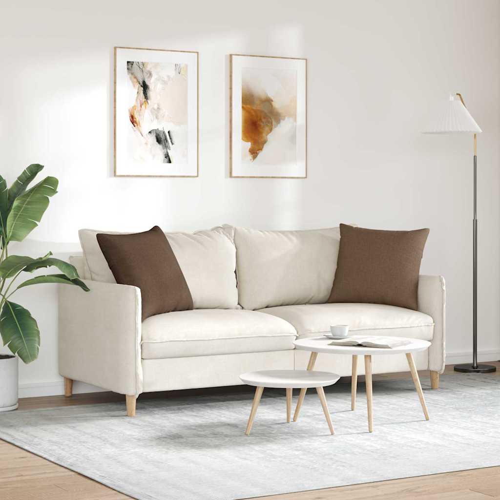 vidaXL Poduszki na sofę 2 pcs Brązowy 50 x 50 cm tkanina