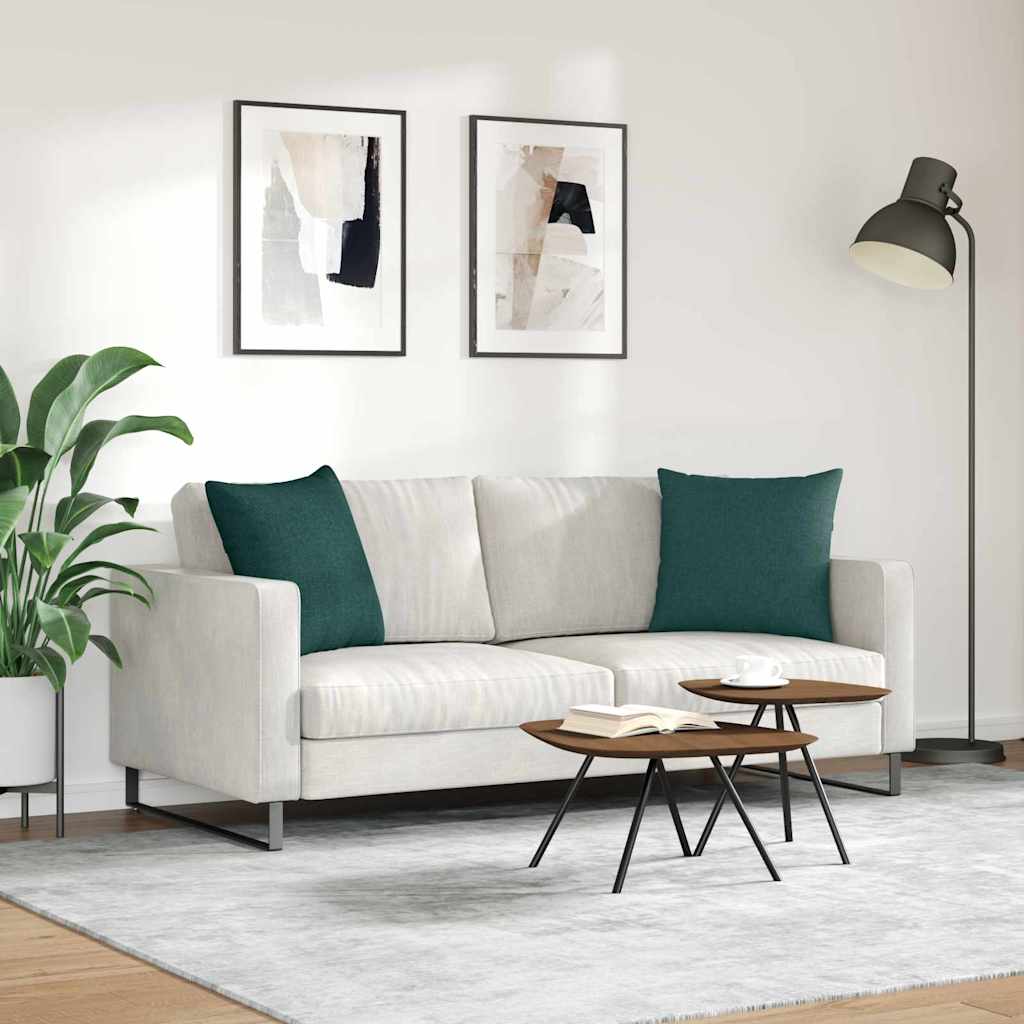 vidaXL Poduszki na sofę 2 pcs Ciemna zieleń 50 x 50 cm tkanina