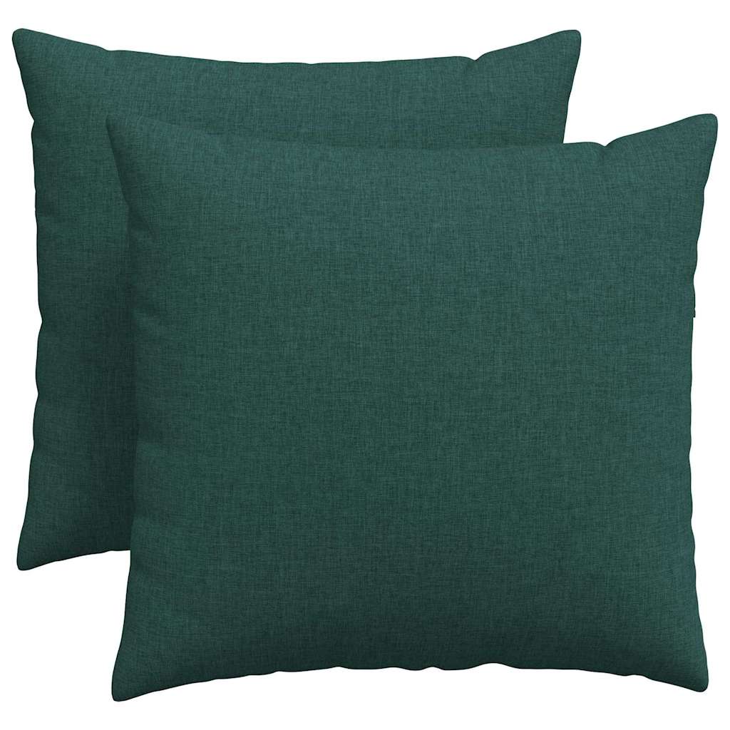 vidaXL Poduszki na sofę 2 pcs Ciemna zieleń 50 x 50 cm tkanina